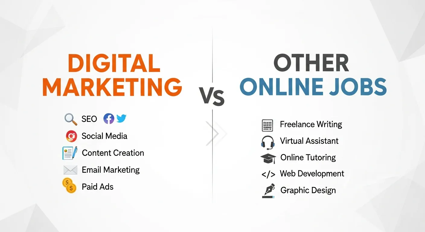 Digital Marketing vs. Other Online Jobs