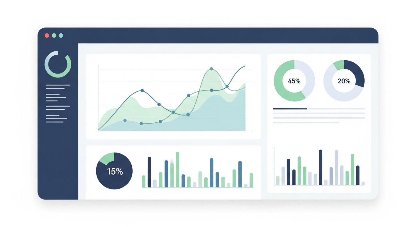Analytics dashboard illustration.