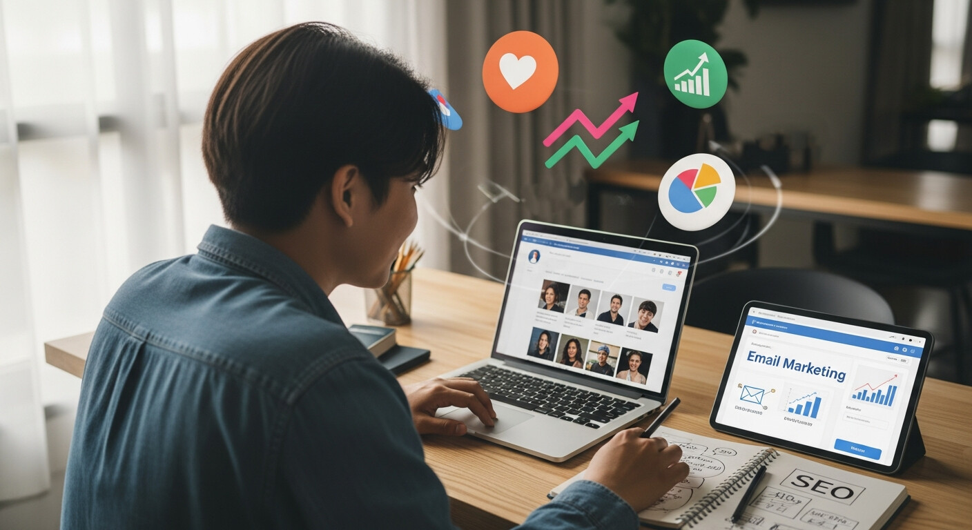 A beginner’s guide to starting with digital marketing strategies and tools.