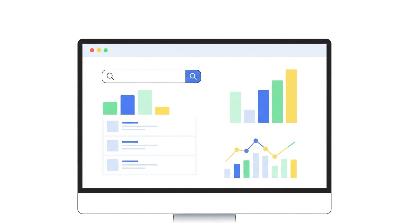 SEO and digital marketing illustration.