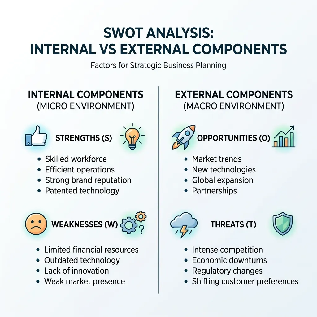 Internal vs External Components of SWOT Analysis